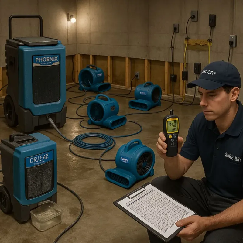 Structural Drying and Dehumidification process in Rosslyn, VA